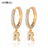 1 Pair Fashion Cute Initial A-z Letter Earrings Mirco Crystal Gold Small Hoop Earings For Women alphabet Fashion Jewellery 2020