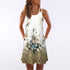 2019 7 color Women Dress Summer Vintage Vestidos O neck Sleeveless 3D Floral Print Bohe Tank Short Beach Dress Mini Sundress