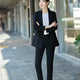 2019 New women office lady pant suits of high quality OL blazer suit jackets with ankle length trouser red two pieces set suit