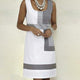 2019 Vintage Dress Women Casual Shift Geometric Print Dress Beach Sundress Designer O-Neck Sleeveless Mini Dresses Clothes
