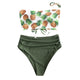 2020 Bikini Set Swimwear Women Avocado Print Tube up Two Pieces Bikini Push-Up Swimsuit Beachwear Backless Biquini Beach Bathing