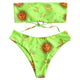 2020 Bikini Set Swimwear Women Avocado Print Tube up Two Pieces Bikini Push-Up Swimsuit Beachwear Backless Biquini Beach Bathing