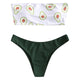 2020 Bikini Set Swimwear Women Avocado Print Tube up Two Pieces Bikini Push-Up Swimsuit Beachwear Backless Biquini Beach Bathing