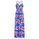 2020 Multicolor Tropical Jungle Leaf Boho Long Dress Sling Cross Back Women V neck Party Night Elegant Sexy Maxi Summer Dresses