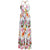 2020 Multicolor Tropical Jungle Leaf Boho Long Dress Sling Cross Back Women V neck Party Night Elegant Sexy Maxi Summer Dresses