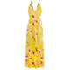2020 Multicolor Tropical Jungle Leaf Boho Long Dress Sling Cross Back Women V neck Party Night Elegant Sexy Maxi Summer Dresses