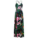 2020 Multicolor Tropical Jungle Leaf Boho Long Dress Sling Cross Back Women V neck Party Night Elegant Sexy Maxi Summer Dresses