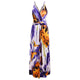 2020 Multicolor Tropical Jungle Leaf Boho Long Dress Sling Cross Back Women V neck Party Night Elegant Sexy Maxi Summer Dresses