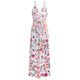 2020 Multicolor Tropical Jungle Leaf Boho Long Dress Sling Cross Back Women V neck Party Night Elegant Sexy Maxi Summer Dresses