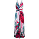 2020 Multicolor Tropical Jungle Leaf Boho Long Dress Sling Cross Back Women V neck Party Night Elegant Sexy Maxi Summer Dresses