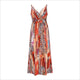 2020 Multicolor Tropical Jungle Leaf Boho Long Dress Sling Cross Back Women V neck Party Night Elegant Sexy Maxi Summer Dresses