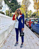 2020 New Spring Women’s Tracksuit Notched Full Sleeve Blazers Pants Suit Two Piece Casual Fashion Outfit Patchwork Color Uniform