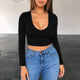 2020 Spring Fashion Women's Shirt Solid Long Sleeve Square-Neck Tops Autumn Ladies Long Tight Bottom Shirt Pullover Mujer