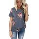 2020 Summer Casual Stylish Women Casual Floral Print Short Sleeve Chiffon Shirts O-Neck Tops Fashion S M L XL XXL XXXL!