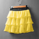 2020 Summer Women Elasticity Waist Mini Skirt Ladies Chiffon Skirt Ladies Casual Cake Skirts Black White Femme Pleated Skirts
