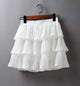 2020 Summer Women Elasticity Waist Mini Skirt Ladies Chiffon Skirt Ladies Casual Cake Skirts Black White Femme Pleated Skirts