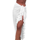 2020 Women Beach Skirt Ruffles Sarong Bikini Cover Up Chiffon Wrap Mesh Dresses Pure Color Sexy Summer Beach Dress Bathing Suit