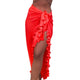 2020 Women Beach Skirt Ruffles Sarong Bikini Cover Up Chiffon Wrap Mesh Dresses Pure Color Sexy Summer Beach Dress Bathing Suit