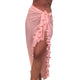 2020 Women Beach Skirt Ruffles Sarong Bikini Cover Up Chiffon Wrap Mesh Dresses Pure Color Sexy Summer Beach Dress Bathing Suit