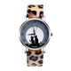 2020 Women Cute Cat Creative Design Leopard Faux Leather Analog Quartz Watch Ladies Dress Relogio Feminino Gifts Drop Shipping Q