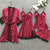 2020 Women Pajamas Sets Satin Sleepwear Silk 4 Pieces Nightwear Pyjama Spaghetti Strap Lace Sleep Lounge Pijama With Chest Pads