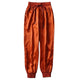 2020 Women Summer Big Pocket Satin Highlight Harem Pants Women Glossy  Ribbon Trousers  Harajuku Joggers Women's Loose Pants