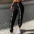 2020 Women Summer Big Pocket Satin Highlight Harem Pants Women Glossy  Ribbon Trousers  Harajuku Joggers Women's Loose Pants