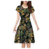 2020 Women dress Summer Vintage A-Line O-Neck Abiti Donna Short Sleeve ropa mujer Printed Sukienka