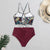 2020 Women's Bohemian Flower Swimsuit Summer Polyester Bikini Set High Waist Wire Free Swimwear Print Green Swimsuit#3