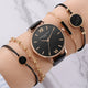 5pcs Set Top Style Fashion Women's Luxury Leather Band Analog Quartz WristWatch Ladies Watch Women Dress Reloj Mujer Black Clock