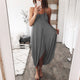 6 Colors Women Dress Summer Spaghetti Strap Solid  Loose Straps Elegant Holiday Casual Party Leisure Off Shoulder Beach Dress