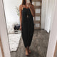 6 Colors Women Dress Summer Spaghetti Strap Solid  Loose Straps Elegant Holiday Casual Party Leisure Off Shoulder Beach Dress