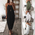 6 Colors Women Dress Summer Spaghetti Strap Solid  Loose Straps Elegant Holiday Casual Party Leisure Off Shoulder Beach Dress