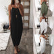 6 Colors Women Dress Summer Spaghetti Strap Solid  Loose Straps Elegant Holiday Casual Party Leisure Off Shoulder Beach Dress