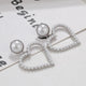 AENSOA Fashion Big Heart Rhinestone Earrings For Women 2020 Pearl Crystal Geometric Statement Earrings Wedding Costume Jewellery