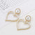 AENSOA Fashion Big Heart Rhinestone Earrings For Women 2020 Pearl Crystal Geometric Statement Earrings Wedding Costume Jewellery