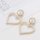 AENSOA Fashion Big Heart Rhinestone Earrings For Women 2020 Pearl Crystal Geometric Statement Earrings Wedding Costume Jewellery