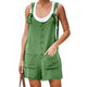 Adisputent 2020 Summer Jumpsuit Women Romper Cotton And Linen Sleeveless Suspender Buttons Pocket Shorts Casual Loose Suspenders
