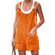 Adisputent 2020 Summer Jumpsuit Women Romper Cotton And Linen Sleeveless Suspender Buttons Pocket Shorts Casual Loose Suspenders