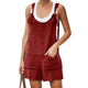 Adisputent 2020 Summer Jumpsuit Women Romper Cotton And Linen Sleeveless Suspender Buttons Pocket Shorts Casual Loose Suspenders