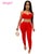 Adogirl Diamonds Fashion Sexy Two Piece Set Women Night Club Suit Spaghetti Straps Crop Top Pencil Pants Female Skinny Outfits