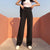Autumn Button Women Ankle-Length Pants Korean New Summer Solid Color Loose Straight Pants Harajuku Casual High Waist Trousers N