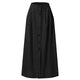 Autumn Skirts 2020 Women Fashion Summer Casual Solid Button Fork Opening Hollowing Out Split Daily Long Skirt jupe femme 41