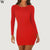 Autumn Winter Solid Color Knitted Sweater Dress Women Fashion Sheath O-neck Pullover Female Knitted Dress Vestidos Feminino 8.27