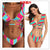 Beach Bikini 2020 Woman Sexy Front Lace Up Tie Strapless Leopard Swimsuit Female Push Up Ruffled Bow Bathing Suit Thong Swimwear