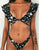 Beach Bikini 2020 Woman Sexy Front Lace Up Tie Strapless Leopard Swimsuit Female Push Up Ruffled Bow Bathing Suit Thong Swimwear