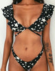 Beach Bikini 2020 Woman Sexy Front Lace Up Tie Strapless Leopard Swimsuit Female Push Up Ruffled Bow Bathing Suit Thong Swimwear