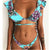 Beach Bikini 2020 Woman Sexy Front Lace Up Tie Strapless Leopard Swimsuit Female Push Up Ruffled Bow Bathing Suit Thong Swimwear