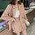 Bella philosophy spring Women Pink Office Blazer Top Pleated Skirt Suits casual Work Mini Skirt Sets Sweet 2 Pieces Female Suits