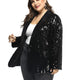 Bling Sequins Blazer Women Plus Size 5XL Coat Jacket Black Shiny Party Blazer V Neck Sexy Casual Blazer Streetwear Cardigan D40